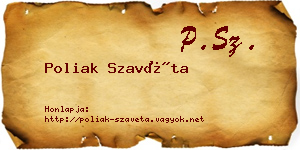 Poliak Szavéta névjegykártya
